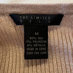 The Limited Silk Shimmery Wrap Lilic with Silver Tones Sweater, Size M